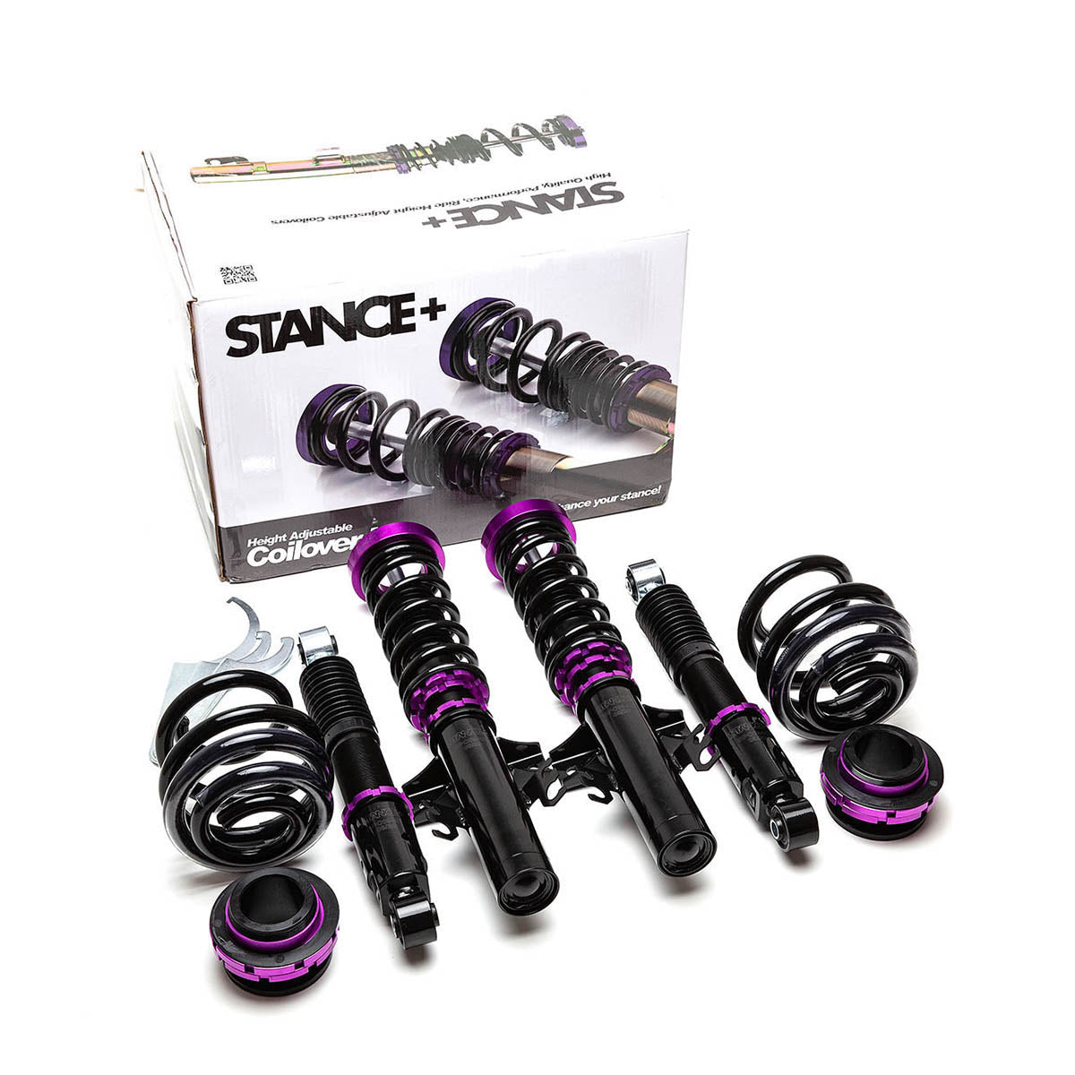 Stance+ Street Coilovers Volkswagen Transporter T5 T26 Van/Multivan (2WD & 4Motion) 2.0, 3.2 V6, 1.9TDi, 2.0TDi, 2.0BiTDi, 2.5TDi Will not fit T32 models or models that are fitted with bolt on type front struts. (2003-2015)